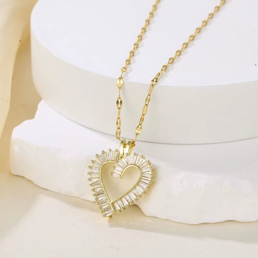 Double-Layer Rotatable Sunflower Necklaces for Women Chain Choker Stainless Steel Jewelry Accessories